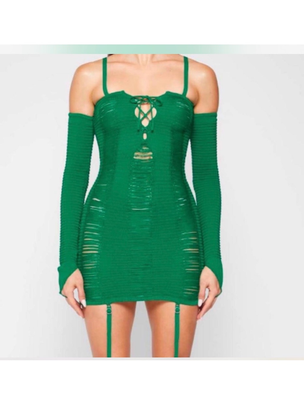 Manière De Voir “Not In Distress" Dress. Emerald Green